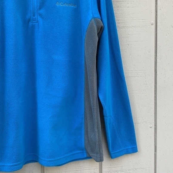 COLUMBIA Men's Pine Ridge Half Zip Fleece - Turquoise/Charcoal - Picture 7 of 13